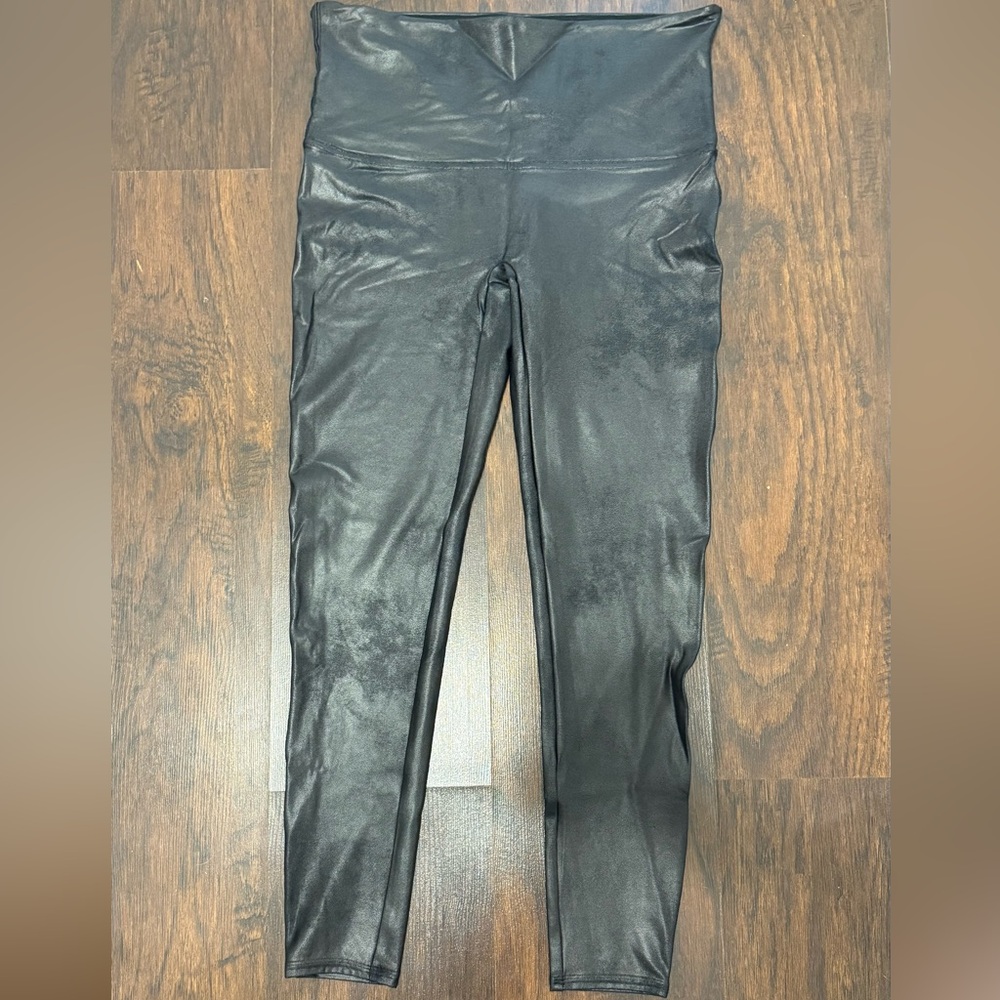 Black Faux Leather Spanx Leggings